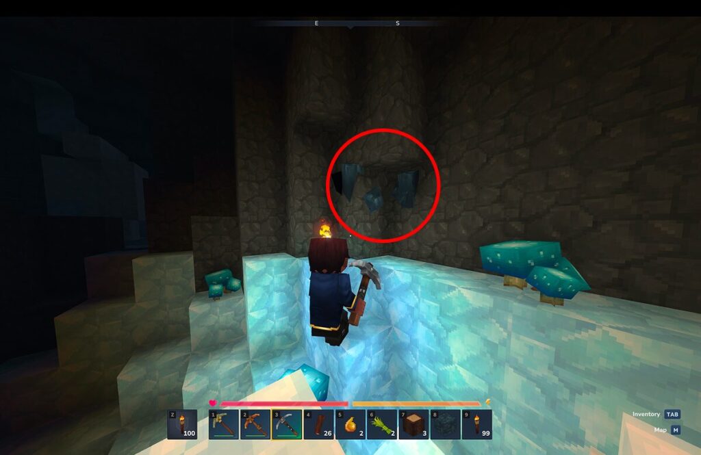 雪原地下にあるコバルトの様子