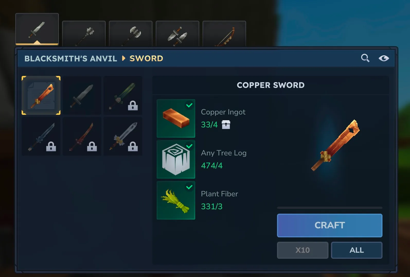 豊富な近接武器