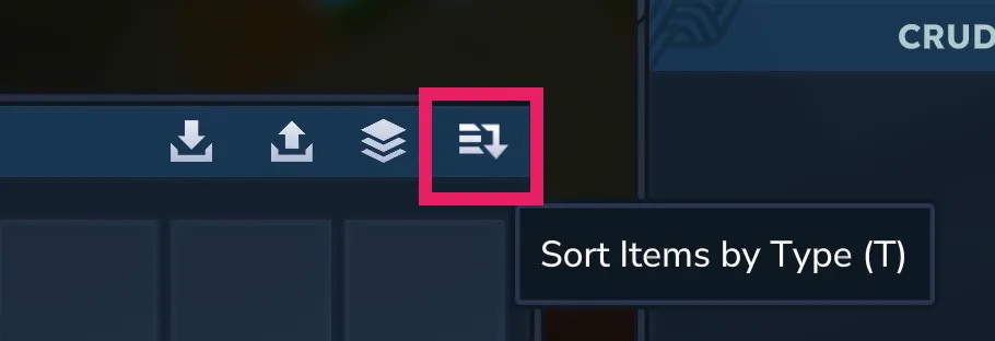 種類別にアイテムを並び替える（T）