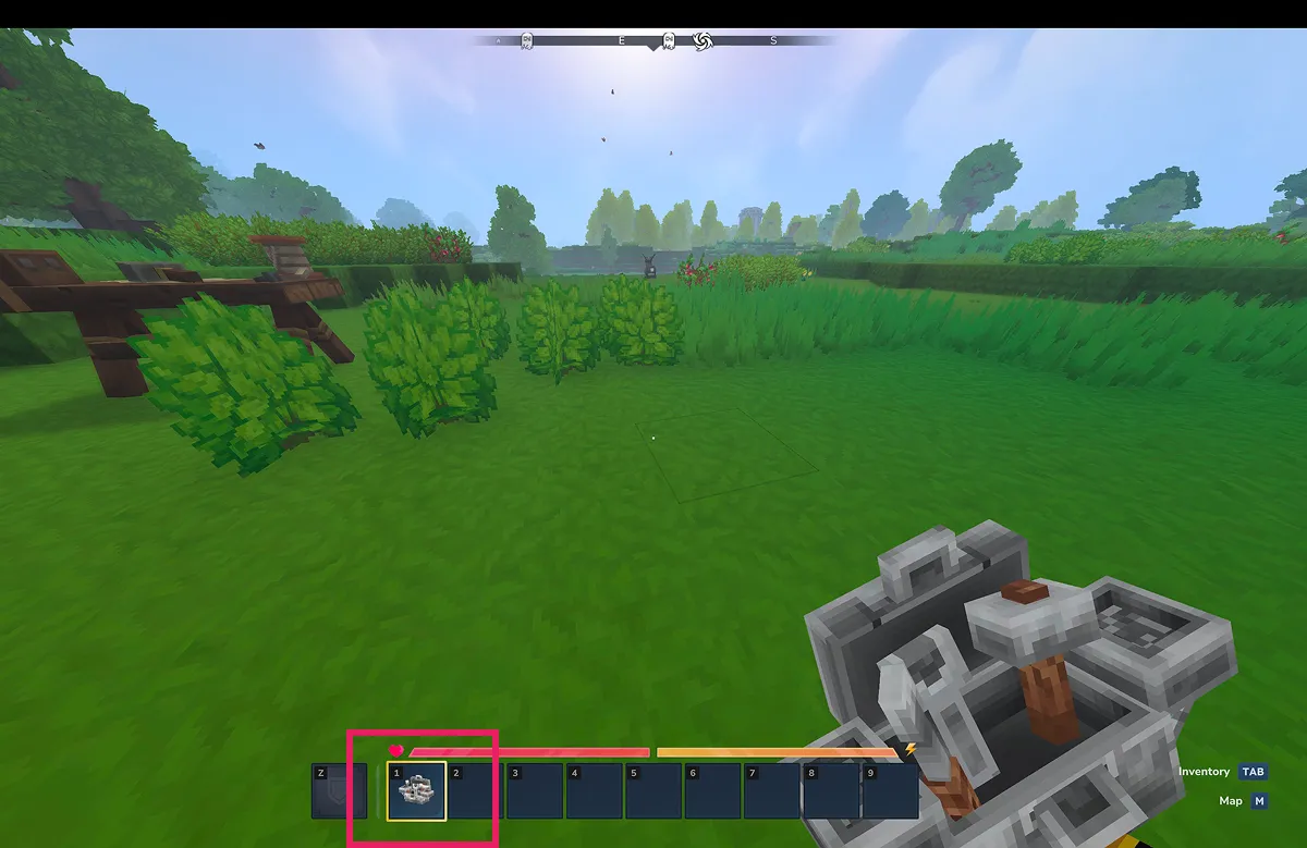 ②ホットバーにセットしてから右クリック