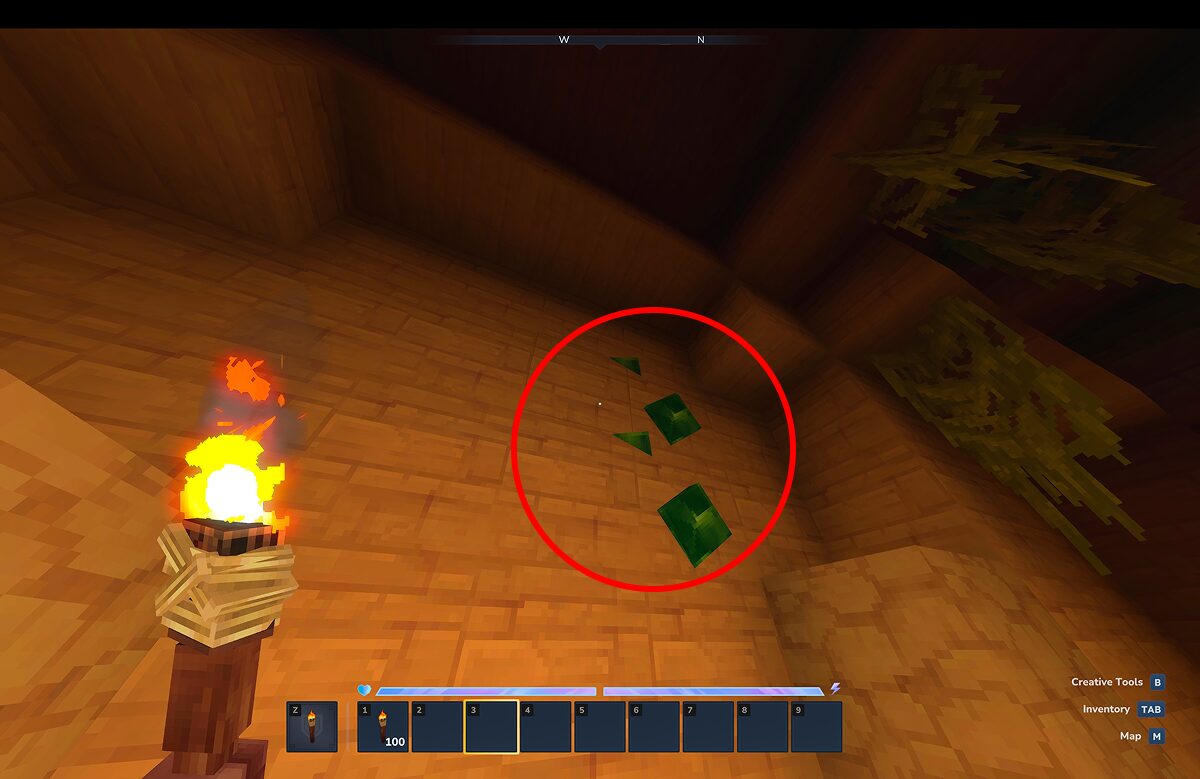 トリウム原石が埋まっている様子