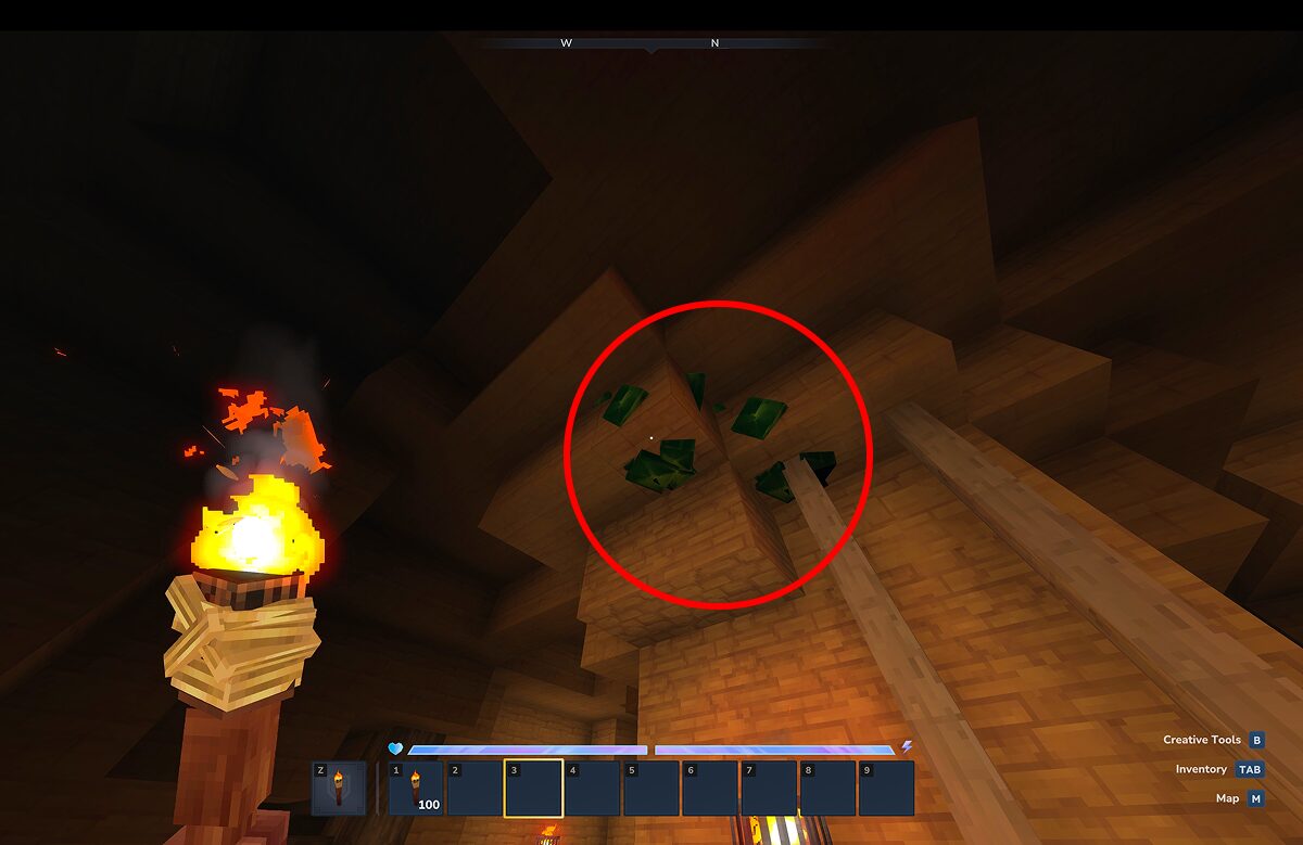 トリウム原石が埋まっている様子